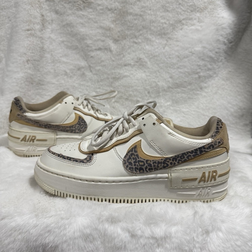 Nike Air Force 1 Shadow White Leopard Animal Print C10919-120 - Picture 1 of 12
